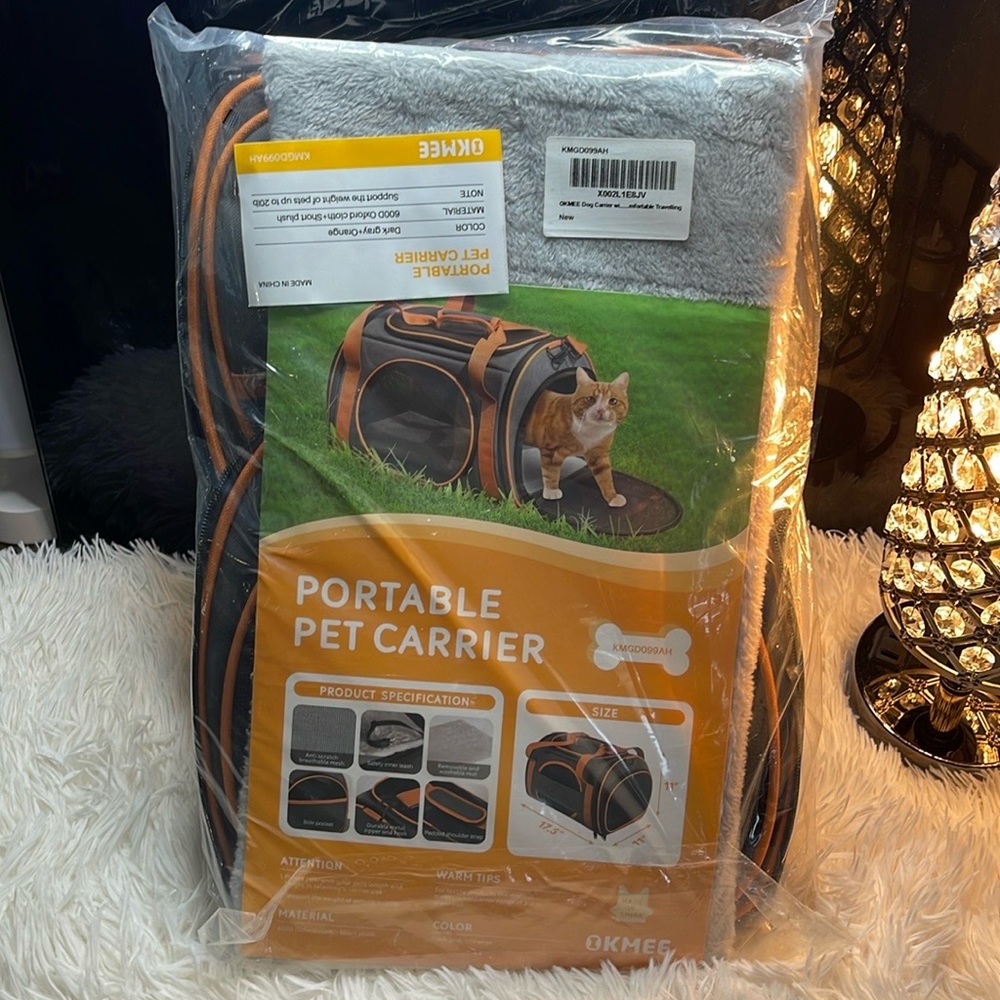 😻OKMEE Cat Carrier TSA Airline Approved with Ventilation